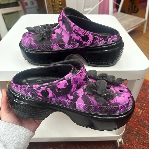 CROCS Stomp Hyper Floral Platform Clog RARE! - Picture 1 of 8
